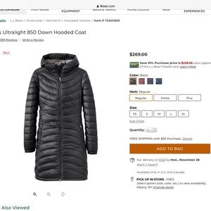 LL bean Women’s 850 Parka